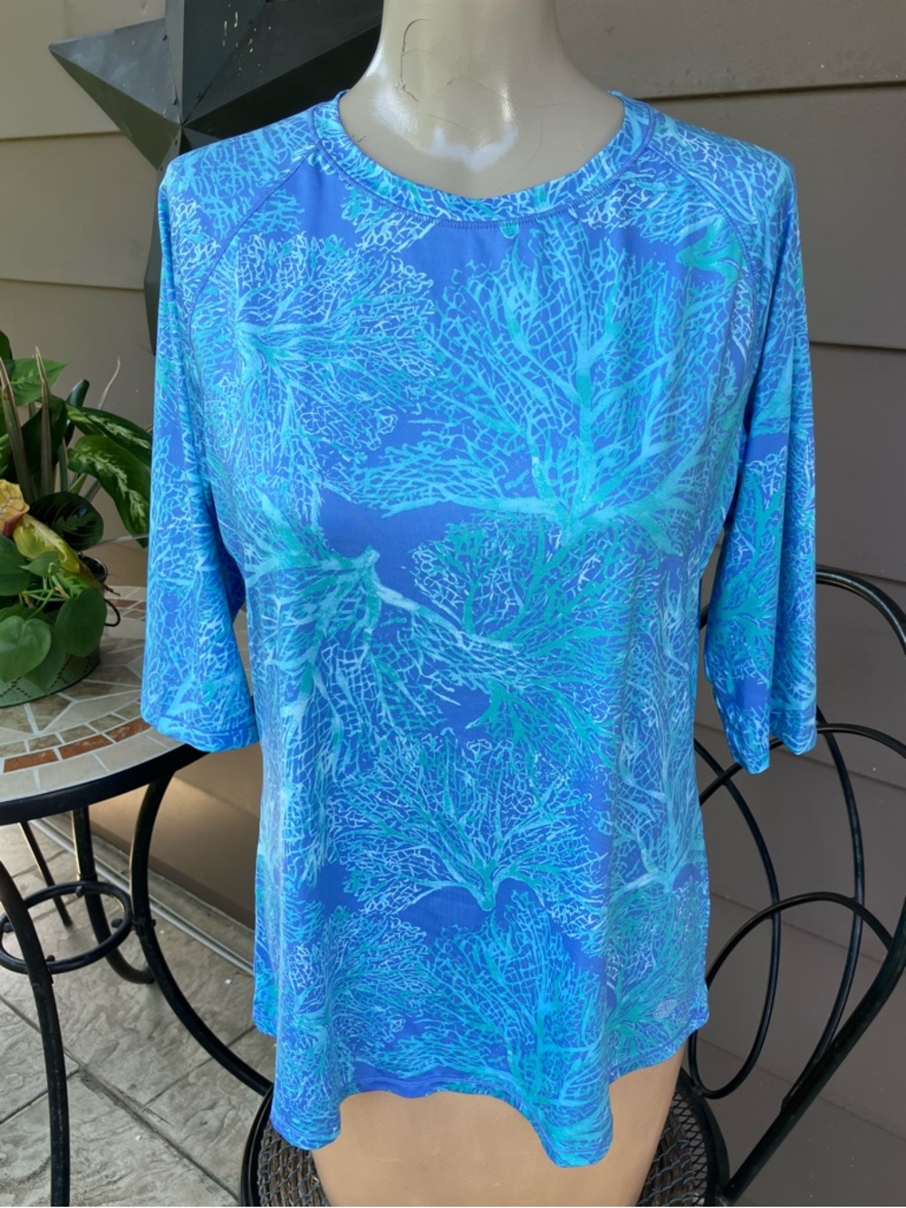Reel Legends Blue & Teal Coral-Print Top